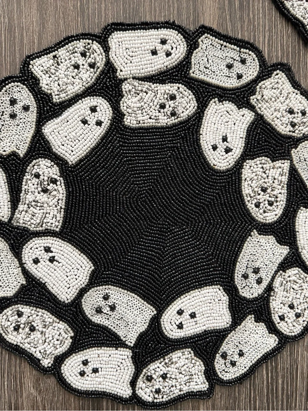 NWT Rachel Zoe Beaded Ghost placemat set of 2